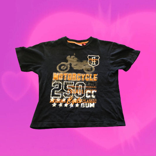 Motorcycle graphic baby tee