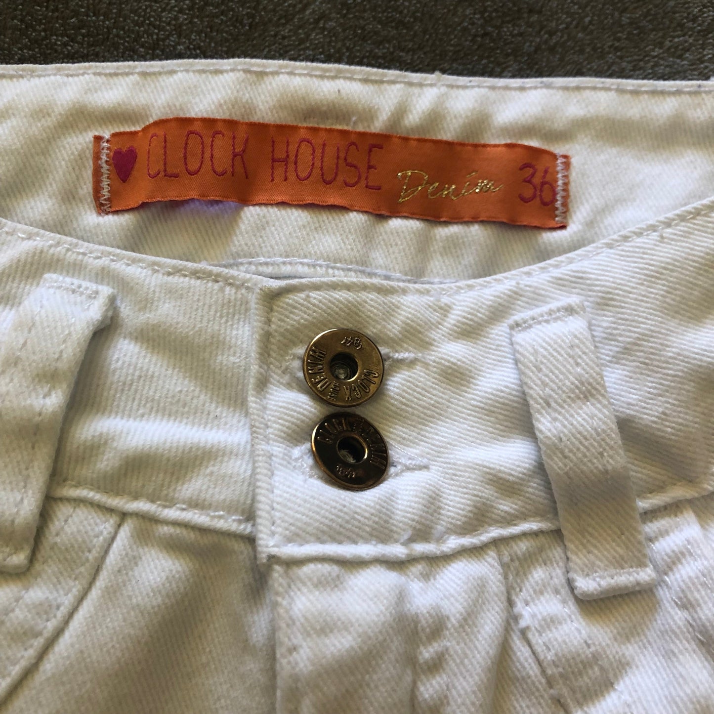 ClockHouse white denim mini skirt