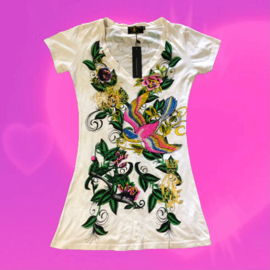 Christian Audigier BNWT rhinestone graphic tee