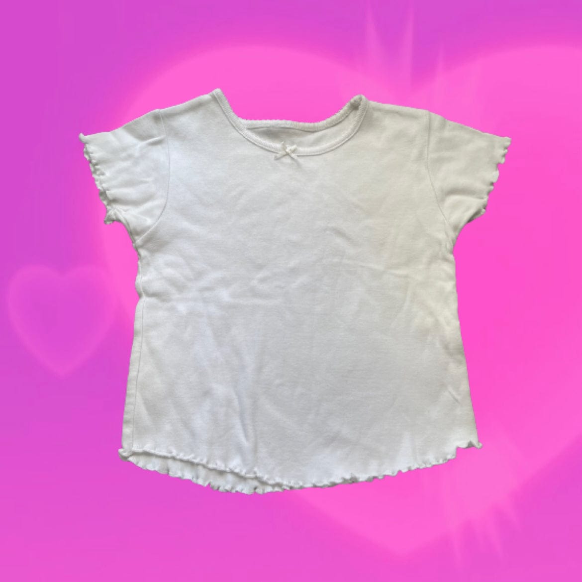 White baby tee with cute detailing