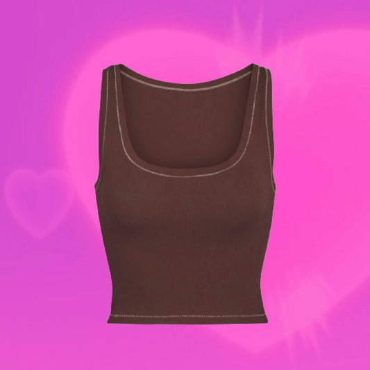 Skims cotton jersey tank chocolate